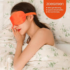 Sleep Mask 100% Mulberry Silk for Light Blocking, ZOESMIEN Eye Mask for Women Men Side Sleeper, Puffiness Dry Eyes Headache, Adjustable Strap, Christmas Gift Package, Vitality Orange