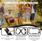 Camping Stool,2-Pack Portable Folding Stool with Carry Bag, 12in Portable Folding Chair Collapsible Camp Stool Outdoor Footstool for Travel Walking Hiking Fishing Picnic (Black(2-Pack))