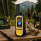 DEWALT DXFRS800 FRS Walkie Talkies Long Range 2 Way Radio, 2 Watt, Waterproof & Rechargeable, 2 Pack