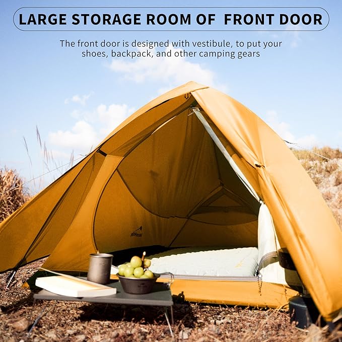 Naturehike Cloud-Up Tent Lightweight Backpacking Tent with Footprint - Free Standing Ultralight Camping Hiking Backpack Tents