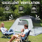 Happy Travel Camping Tent, 4/6 Person Dome Tents for Camping with Rainfly, Waterproof Clip Easy Setup Portable Family Tent with Mesh Windows, 20% More Headroom Backpacking Tents for Camping & Hiking