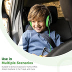rockpapa Comfort Kids Headphones for School, Lightweight Foldable Portable Childs Boys Girls Headphones Wired 3.5mm with 4.9ft Cord for Travel Airplane Tablet Phone Laptop Black/Green+Black/Purple