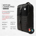 My Medic MYFAK Large Medical Kit (PRO) - Emergency First Aid Survival Essentials & Travel Bag Supplies | Rescue Items For Any Car, Home or Office - Black