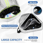 JELUTAR Drawstring Backpack Gym Bag with Shoes Compartment for Soccer, Basketball, Swim, Water-Resistant String Backpack Beach Cinch for Women Men, Grey, Medium