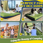 Double Sleeping Pad for Camping, 6" Extra-Thick 2 Person Camping Sleeping Pad with Pillow Built-in Foot Pump, Inflatable Sleeping Mat for Backpacking, Tent, Hiking Essentials Gear