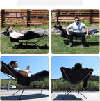 KingCamp Hammock with Stand, Portable Folding Large Oversized XL Heavy Duty Ultralight Lay Flat Sleeping Camping Cot with Carry Bag for Adult Outside Outdoor Backpacking Travel Patio Backyard, Black