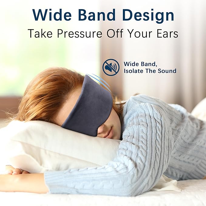 Sleep Eye Mask - Ultra Soft Comfortable Sleeping Mask for for Home Sleep Travel Shift Work, Nose Pad Designed Light Blocking Eye Blinder, Fully Adjustable Strap and Skin Friendly