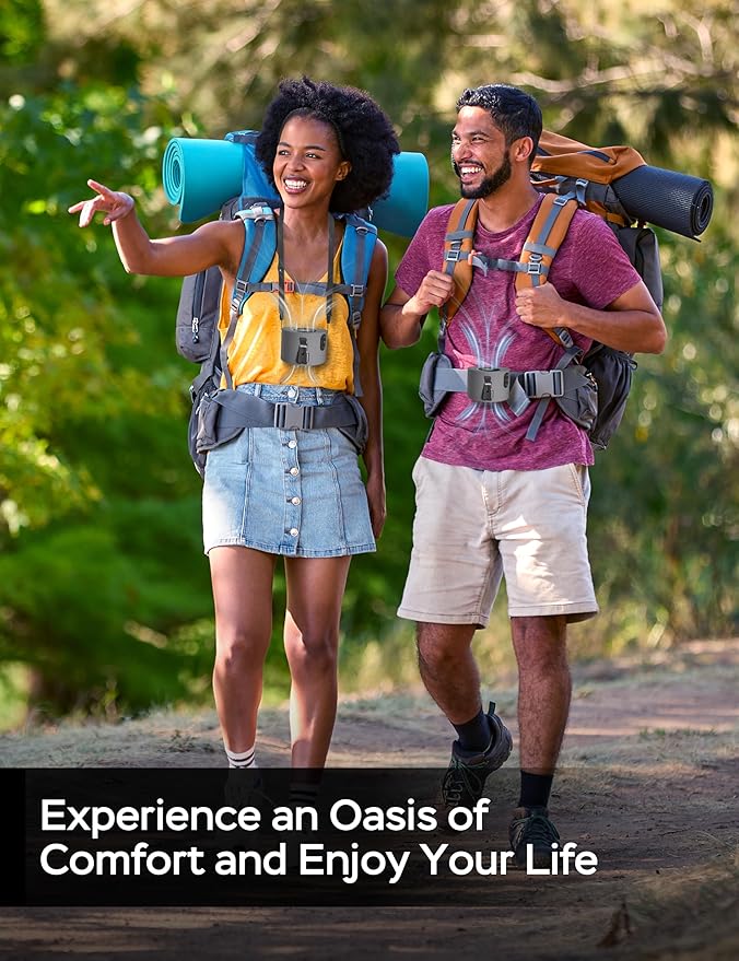 Portable Waist Fan, 10000mAh Battery Operated, Rechargeable Clip On Belt, 10 Speed, 12000RPM Strong Airflow, Max 24H Working Time, Personal Shirt fan for Outdoor Work Jobsite Farms