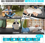 Self Inflating Sleeping Pad with Electric Pump, 4" Thick Ultralight Memory Foam Camping Mattress, Telescopic & Compact, Fast Inflate Insulated Camping Air Mats for Car Travel/Tent/Cot, Grey