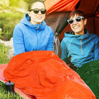 Qunclay 12 Set Emergency Sleeping Bag Survival Bivvy Sack Blanket with Whistles Lightweight Portable Thermal Survival Bag Thick Tent with Hood Extension Nylon Stuff Sack