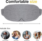 FRESHME Cotton Sleep Eye Mask - Travel Eye Mask for Sleeping Airplane Blackout Eye Covers for Long Flight Essentials Accessories, Comfortable Sleep Night Masks for Men Women Side Sleeper