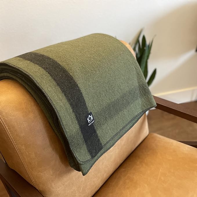 Arcturus Rainier Wool Blanket - 4.5lbs Warm, Heavy, Washable, Large | Great for Camping, Outdoors, Survival & Emergency Kits (Four Cedars)