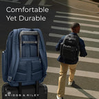 Briggs & Riley Medium Cargo Backpack for Women & Men - Laptop Backpack, For Work & Travel, Lightweight & Durable, Padded Straps, Fits up to 15" Laptop - @work Collection, Navy
