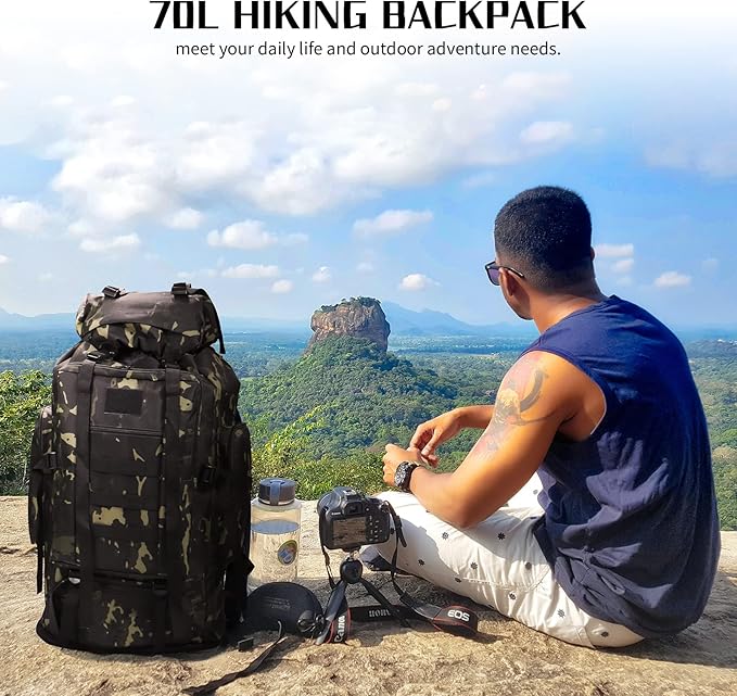 Hiking Backpack for Men 70L/100L Camping Backpack Military Rucksack Molle 3 Days Assault Pack for Climbing