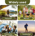 Folding Stool Heavy Duty Camping Stool Outdoor Portable Chair, 440lbs Heavy Duty Portable Folding Stool, Suitable for Camping, Outdoor Hiking, Outdoor Fishing, Picnicking,BBQ