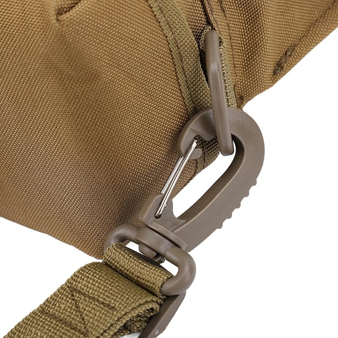 Outdoor - 2L Portable Water Canteen with Waist Bag, Multi Fuctional PVC Flat Camping for Surplus or Bushcraft Gear (Khaki)