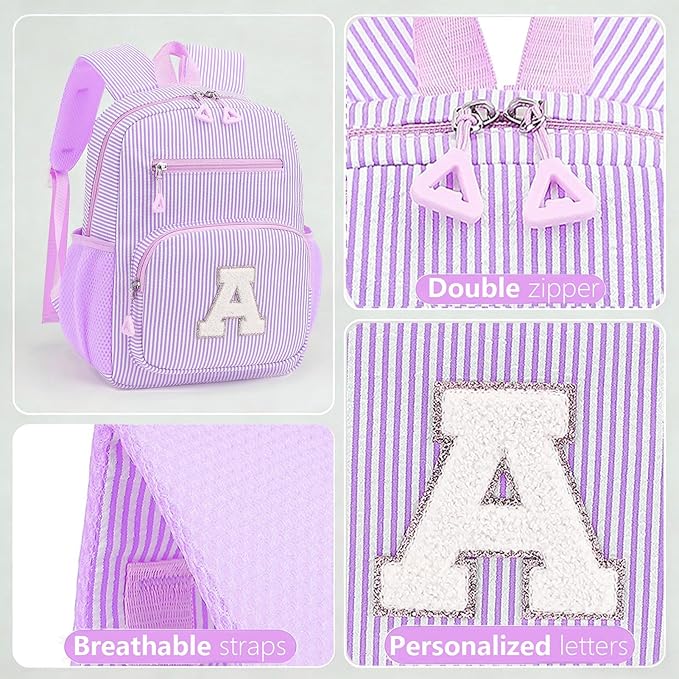Mini Toddler Backpack for Girls 2-4, Cute Personalized Preschool Kindergarten Backpack for Kids Birthday Gifts (Purple M)