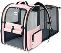 Large Cat Backpack Carrier Expandable Foldable Pet Carrier Backpack for Small Dogs Puppy Medium Cats Fit Up to 18 Lbs for Travel, Hiking,Pink XL Size