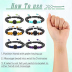 Hion Motion Sickness Bands Anti Nausea Acupressure Wristband Anti Nausea Bracelet for Motion Sickness and Morning Sickness（YC-SL-6PCS-TJ-1）