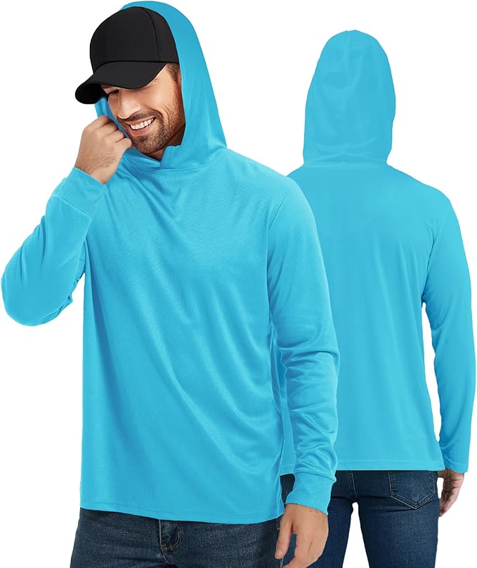 ProtectX High Visibility Sun Protection Lightweight Long Sleeve Hoodie, UPF 50+ Quick-Dry, SPF UV Shirt, Active Wear