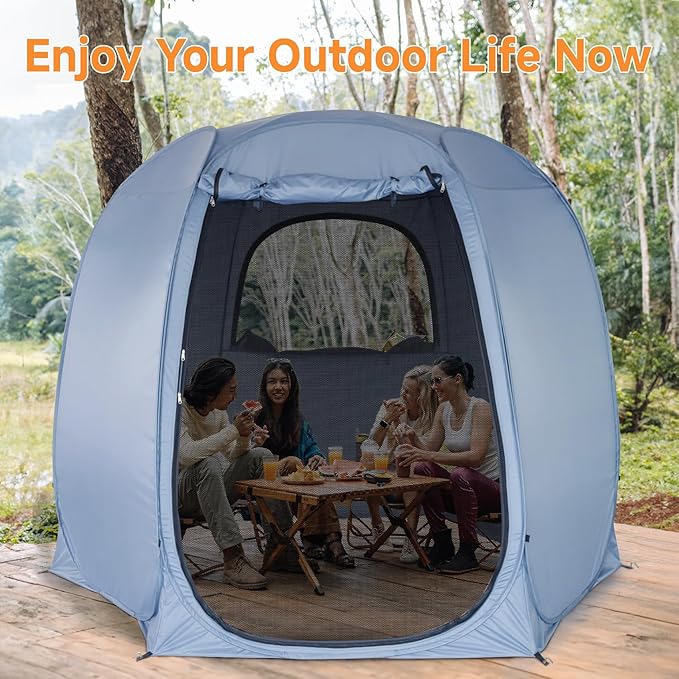 Alvantor Pop Up Screen Tent House Room Instant Outdoor Camping Canopy Sun Shelter Gazebo for Patio, Backyard & Deck, Privacy Tent(2-10 People, 8'x8' 10'x10' 12'x12')