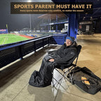 Oversized Fully Padded Camping Chair with Removable Foot Pocket, Heavy Duty Comfy Folding Camp Sports Chair for Adults, Summer, Winter, Outdoor, Ice Fishing, Hunting, RV, Cup Holder, XL, 400 LBS