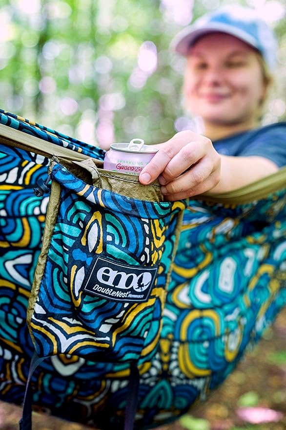 ENO DoubleNest Hammock - Lightweight, Portable, 1 to 2 Person Hammock - for Camping, Hiking, Backpacking, Travel, a Festival, or The Beach - Roots Studio Special Edition