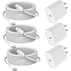 iPhone 17/16/15 Charger Fast Charging 3Pack 40W USB C Charger Fast Charging Block with 10FT USB C Cable for iPhone 17/17 Pro/17 Pro Max/17 Air/16/16 Plus/16 Pro/16e/16 Pro Max/15/15 Pro Max/iPad Pro