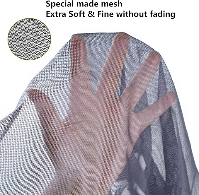 4pack Mosquito Head Net Mesh, Bug Net for Head, Hats with Netting for Men Women,Insect Shield Face Mask Cover for Camping, Hiking, Fishing, Gardening