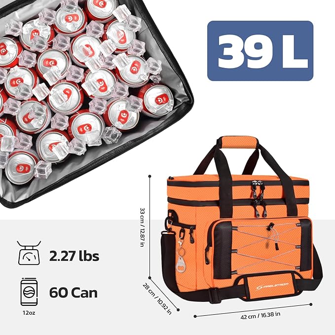 Maelstrom Collapsible Soft Cooler Bag, 24/30/60/75 Cans Beach Cooler, Ice Chest, Leakproof & Portable for Beach, Camping, Road Trips & Grocery Shopping