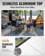KingCamp Folding Camping Table Foldable, 55.1" x27.6" Aluminum Roll Up Table with Adjustable Height 6-7 Person Large Camp Tables Outdoor with Carrying Bag for BBQ, Patio, Picnic Loads 265 Lbs