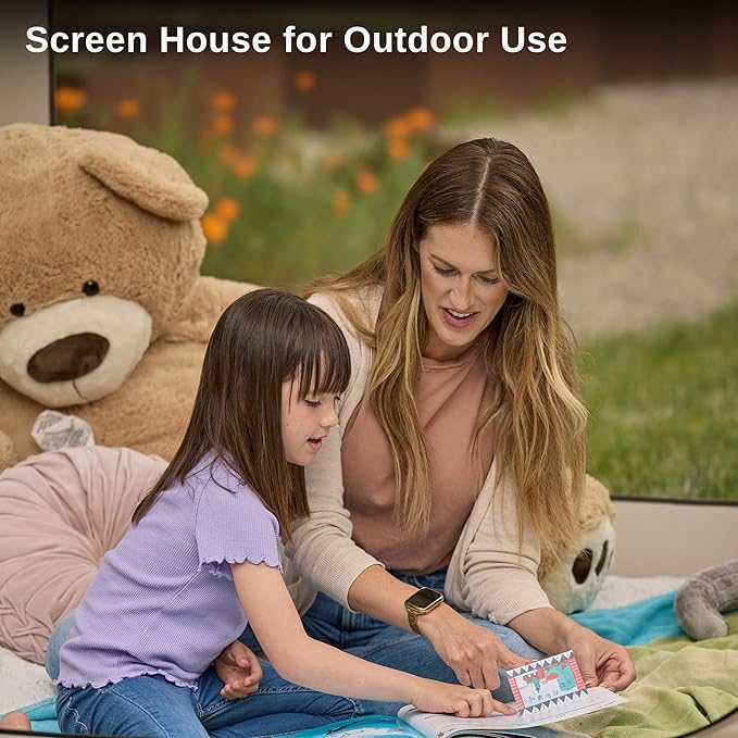 EAST OAK Screen House Tent Pop-Up, Portable Screen Room Canopy Instant Screen Tent 4 x 4 FT with Carry Bag for Patio, Backyard, Deck & Outdoor Activities, Beige