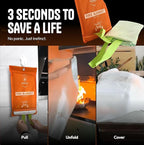 Emergency Fire Blanket 40"x40" (4-Pack) – Fireproof Survival Blanket for Home, Kitchen, RV & Camping – Smothers Grease & Electrical Fires – Reusable, Pet & Family Safe Fire Safety Gear