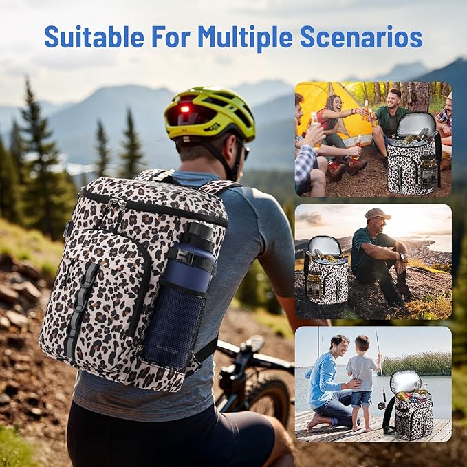 Cooler Backpack, Lightweight and Large Capacity Soft Backpack Cooler, Leak Proof Cooler Bag for Men Women