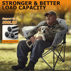 LILYPELLE Oversized Heated Camping Chair, Patio Lounge Chairs with 3 Heat Levels, Portable Folding Heated Chair Round Moon Saucer Folding Lawn Chair Outdoor Chair for Camping, Lounge Patio