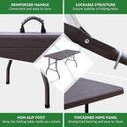 Foldable Table, Plastic 6FT Folding Table, Indoor Outdoor Portable Utility Table with Handle for Party, Camping and Picnic, Brown