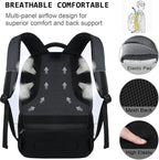 17 Inch Laptop Backpack, Business Anti Theft Slim Durable Laptops Backpack with USB Charging Port, Water Resistant College Computer Bag Gifts for Men & Women Fits 15.6 Inch Notebook-Black
