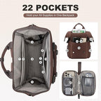 LOVEVOOK Laptop Backpack for Women Work Teacher Backpack, Business Computer Bag Doctor Nurse Bags, College Backpack Purse Laptop Bag, Waterproof Anti-theft Large Travel Back Pack, 17 Inch, Coffee