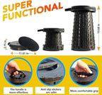 ALEVMOOM Upgraded 19.7" Collapsible Stool with Thickened Cushion, Telescoping Stool Foldable for Adults, 1000lbs Max Weight, Heavy Duty Portable Chair for Outdoor Travel&Camping