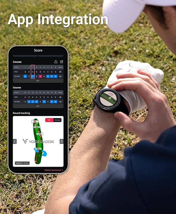 Voice Caddie T9 Premium GPS Golf Watch/Slope Mode/Color Touchscreen/Course View/Green Undulation/Swing Tempo/Auto Score Record /40K Courses