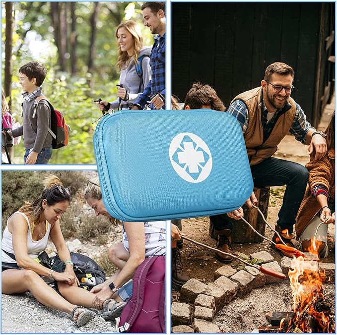 Car-Home Survival First-Aid Kit Emergency-Kit - Blue 273Piece Equipment Travel Supplies First Aid Set Home Essentials Camping Hiking YIDERBO