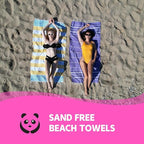 HAVLULAND 6 Packs Oversized Stripe Turkish Beach Towel 72"x40" Thin Quick Dry Sand Free Pool Bath Swim Towels Extra Large XL Clearance Blanket Adult Travel Vacation Essentials (Fuchsia)