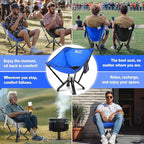 Camping Chairs for Adults - 600 LBS Capacity Rugged Outdoor Folding Chair, Compact Foldable Chair with Quick Setup & Carry Bag - Portable Camping Chair for Picnic, Fishing, Backyard - Blue