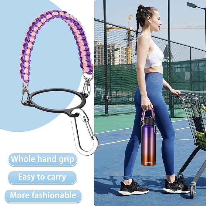 KXIAOCHEN Insulated Water Bottle, Stainless Steel Water Bottle, 2 Lids (Straw and Handle Lid),Wide Mouth Metal Water Bottles Keep Hot and Cold, Double Walled, Thermo Mug, Metal Canteen