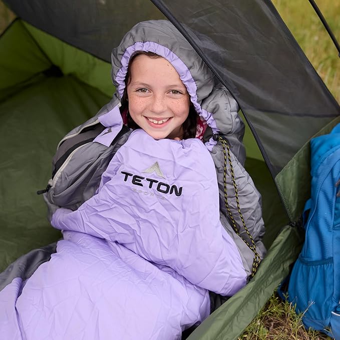 Teton 20F and 5F Degree Sleeping Bag; Lightweight, Warm Weather Mummy Sleeping Bags for Adults and Kids, Camping, Backpacking, Hiking