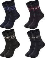 NinetoFiveLife Pack of 4 Womens Merino Wool Socks Winter Hiking Socks Knit Outdoor Recreation Warm Soft and Comfortable Size 5 to 9