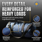 131L Expedition Duffel Bag, Heavy-Duty Gear Bag, 1050D Tuff Cloth, Diamond Ripstop, Reinforced Stitching - Orange (16" x 40")