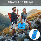 Collapsible 8L Water Storage Bag, BPA-Free Portable Folding Water Jug with Adjustable Faucet, Leakproof Emergency Water Bag for Camping, Hiking, Riding, Outdoor Sport (Blue, 4)