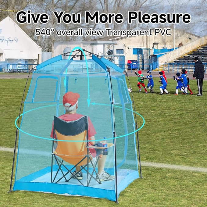 All Weather Proof Pod Sports Pod,540°View Weather Tent,1-4 Person Instant Tent with Sealed Floor,Outdoor Screen House with Carrying Bag,Screen Room for Sport Event,Camping,Fishing