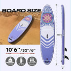 Inflatable Paddle Board,Stand Up Paddle Board Set, Extra Wide SUP Board with Removable Fin, Floating Paddle, Hand Pump, Waterproof Phone Pouch,Traveling Board